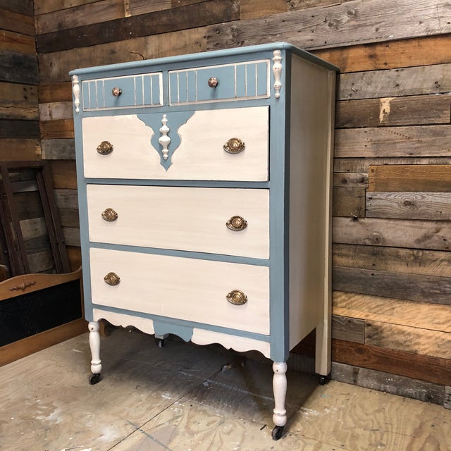 1930s Shabby Chic Two Toned Chest Of Drawers Chairish