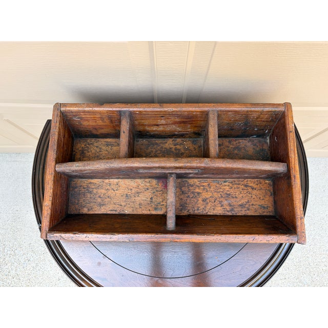Early 20th Century Rustic Wooden Garden Trug With Divided Interior For Sale In South Bend - Image 6 of 12