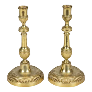 Pair 19th Century French Brass Candlesticks