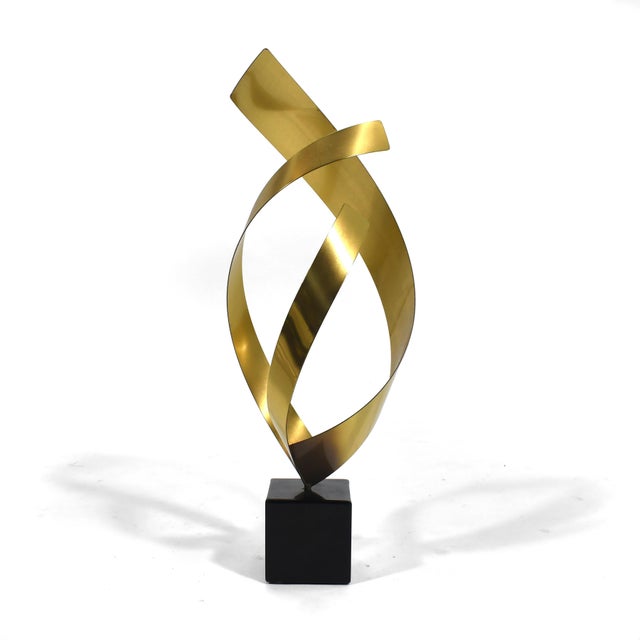 Mid 20th Century Ribbon Form "Flame" Sculpture by C.Jeré For Sale - Image 5 of 9