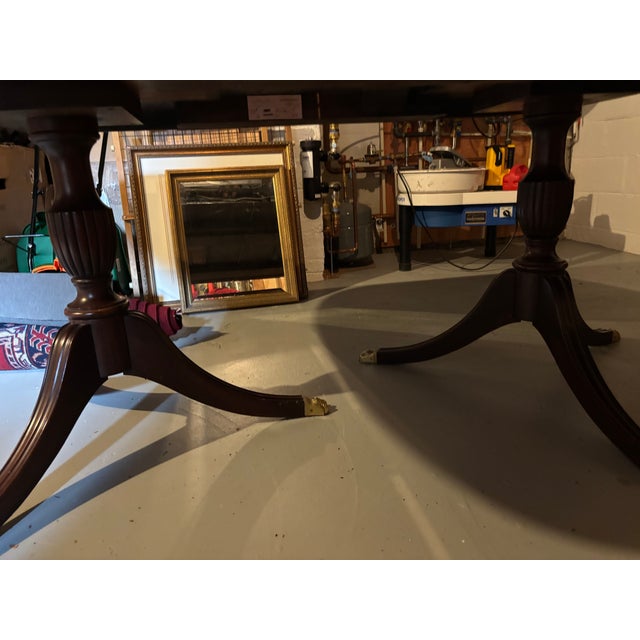 Vintage Henkel Harris 2207 Mahogany Double Pedestal Dining Table For Sale - Image 12 of 14