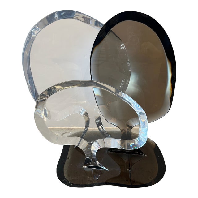 Lucite Abstract Sculpture Signed Van Teal For Sale