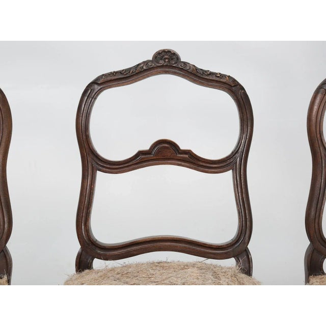 Antique French set of (6) chairs, intricately carved in the late 1800s in as found condition. This set of (6) antique...