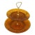 1960s Indiana Sandwich Glass Tiara Amber 2-Tier Plate Serving Tray For Sale