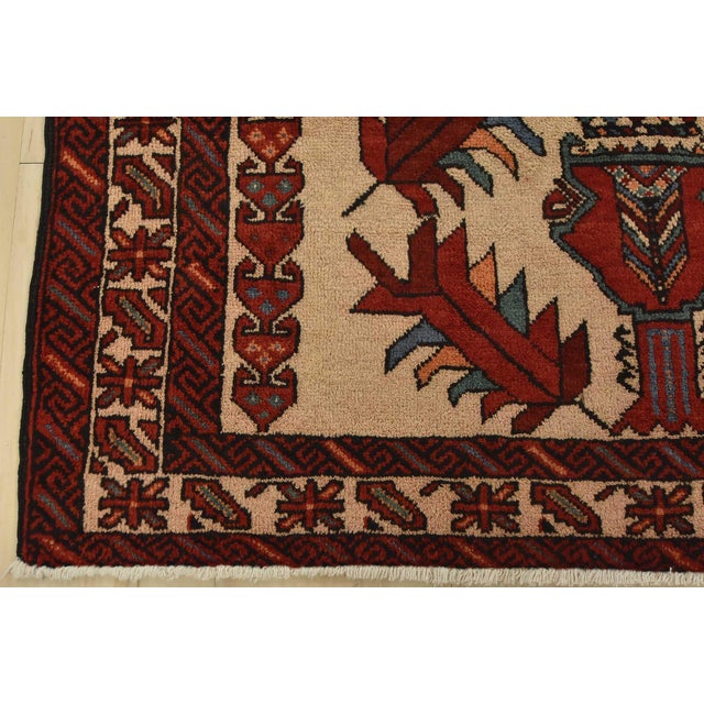 Baloch Rug 3’4” X 6’4” Beige Wool Vintage Tribal Hand-Knotted Oriental Carpet For Sale - Image 9 of 12