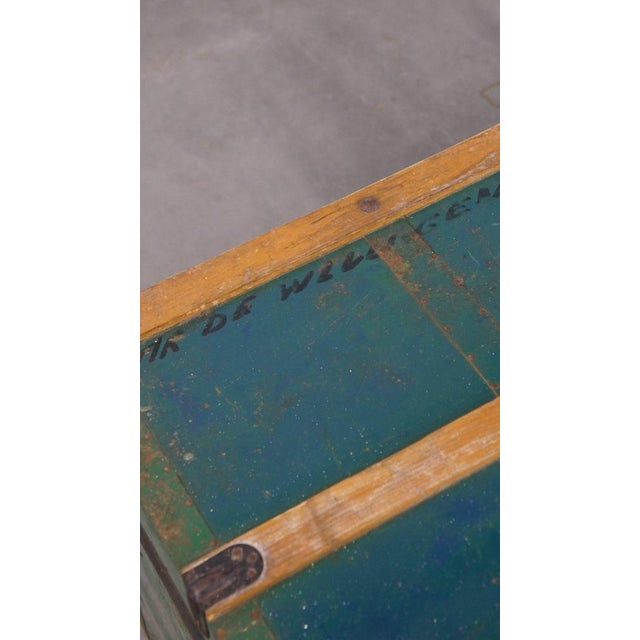 Large Antique Travel Chest with Handles, Early 1900s For Sale - Image 14 of 16