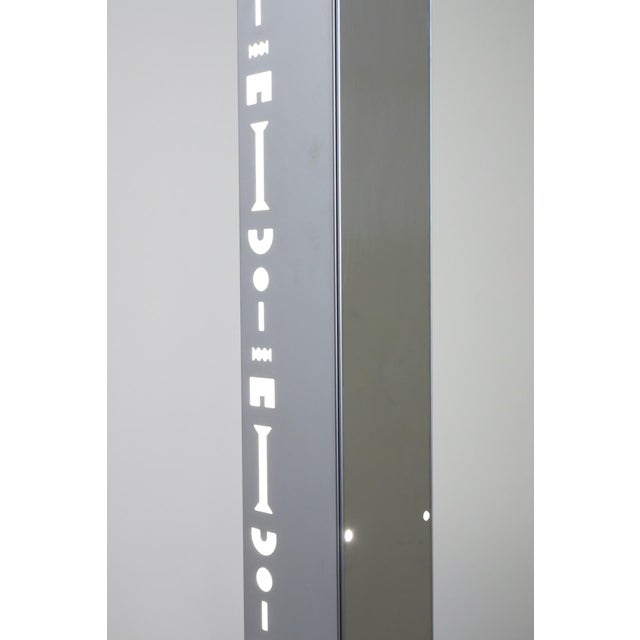 Lamp from the Ollo Collection Lacquered wood, stainless steel, frosted glass. Alchimia Edition, ca. 1988. I have official...