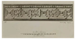 Carlo Oratij, Ancient Roman Fresco Herculaneum, Etching, 18th Century