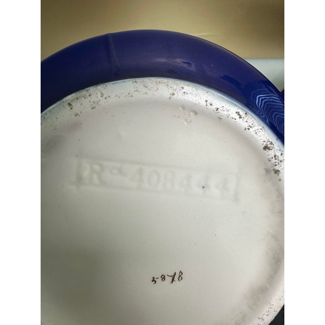 Exquisite Art Nouveau Flow Blue Wash Basin Set For Sale - Image 4 of 10