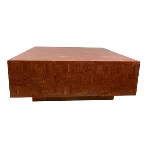 1970s Modern Burnt Orange Tessellated Stone Coffee Table