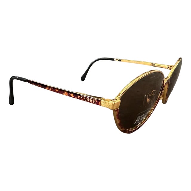 1990s High Quality Faux Tortoise Shell Acetate Gianfranco Ferrè Sunglasses For Sale