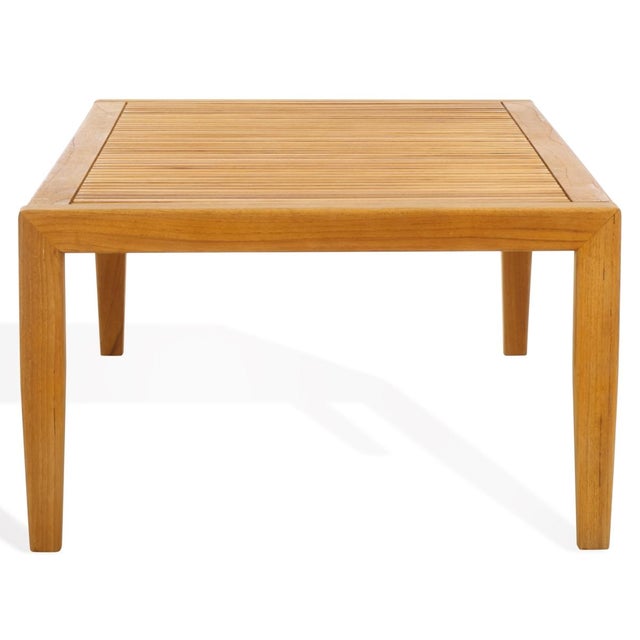 Tan Samoa Brazilian Teak Patio Coffee Table, Natural For Sale - Image 8 of 9