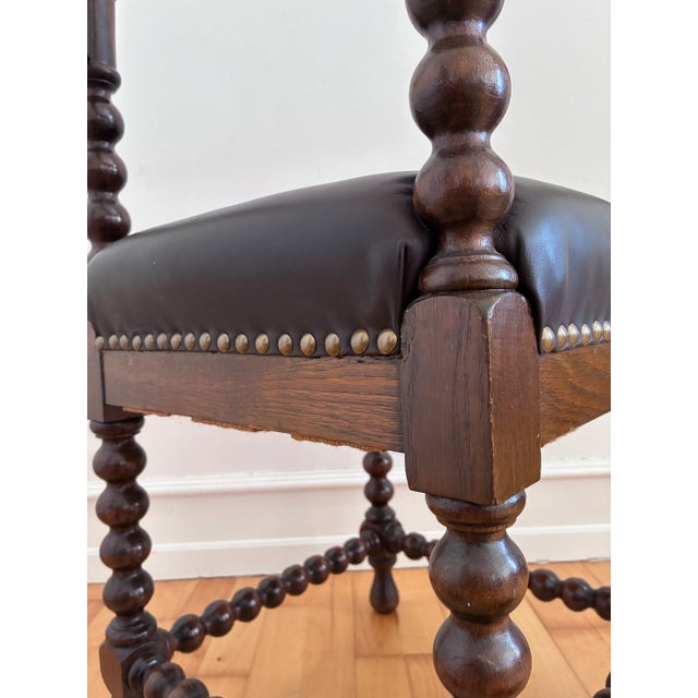 1900 - 1909 Antique Edwardian Bobbin Corner Chair, English 1900 For Sale - Image 5 of 14