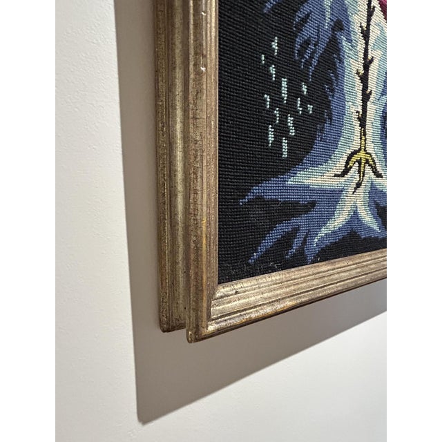 Black Vintage Night Flower Tapestry, 1970s For Sale - Image 8 of 11
