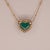 Green 2.9Ct Gia Certified Colombian Emerald Heart Pendant With Diamonds Halo, 14k Gold For Sale - Image 8 of 9