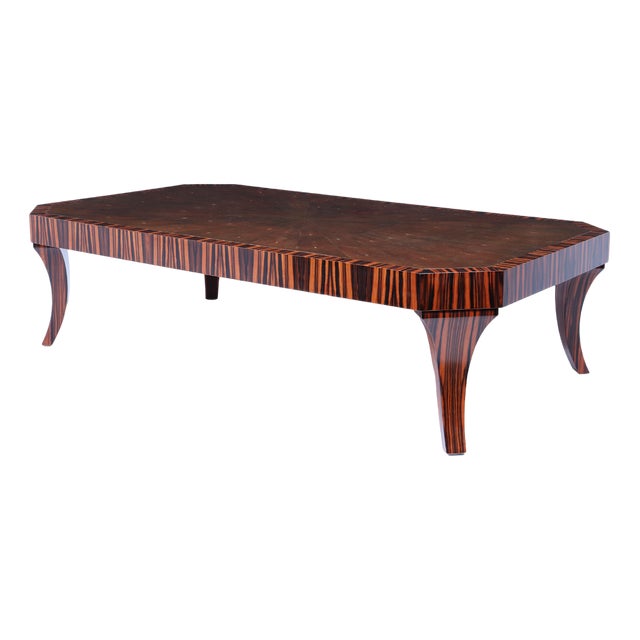 Vintage Low Table in Macassar and Shargreen by Garrison Rousseau, 1980 For Sale
