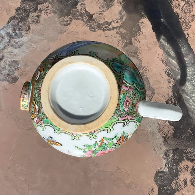 Ceramic Antique Famille Rose Medallion Hog Nose Creamer For Sale - Image 7 of 7