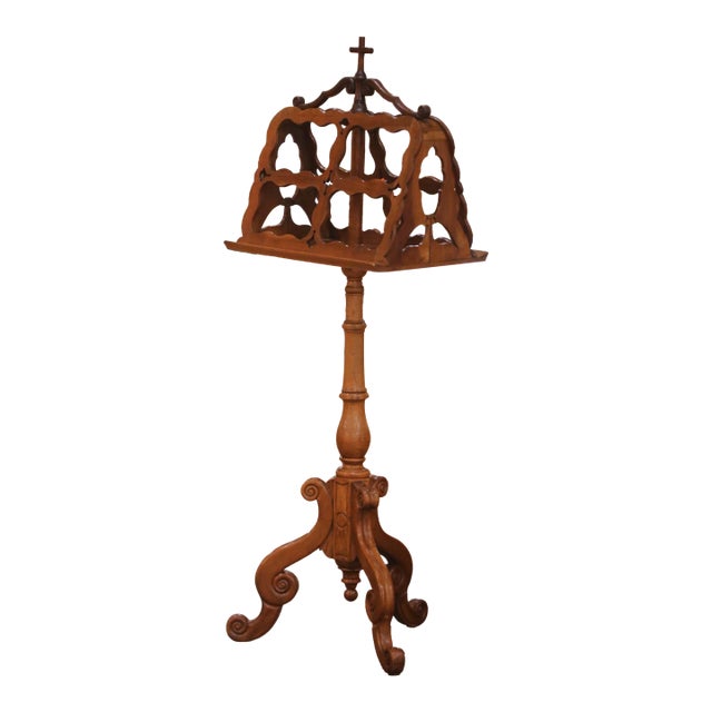 18th Century French Louis XVI Walnut Lectern Lutrin With Tripod Base For Sale