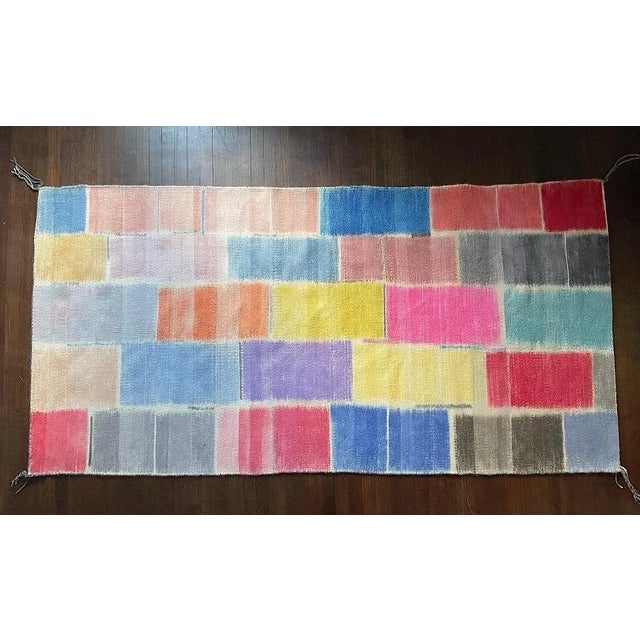 Vintage Gerald Johnson Color Block Rug For Sale - Image 6 of 6