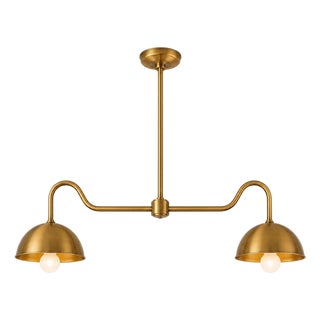 Brass Double Dome Chandelier, Double Pendant Chandelier, Designed for Modern Kitchens, Dining Rooms For Sale
