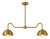 Brass Double Dome Chandelier, Double Pendant Chandelier, Designed for Modern Kitchens, Dining Rooms For Sale