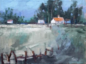 Modern Impressionist Oil Painting, Mendocino Farm