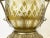 1960s Massive French Cut-To-Clear Amber Yellow Crystal Urn, Ornate Brass For Sale - Image 4 of 13