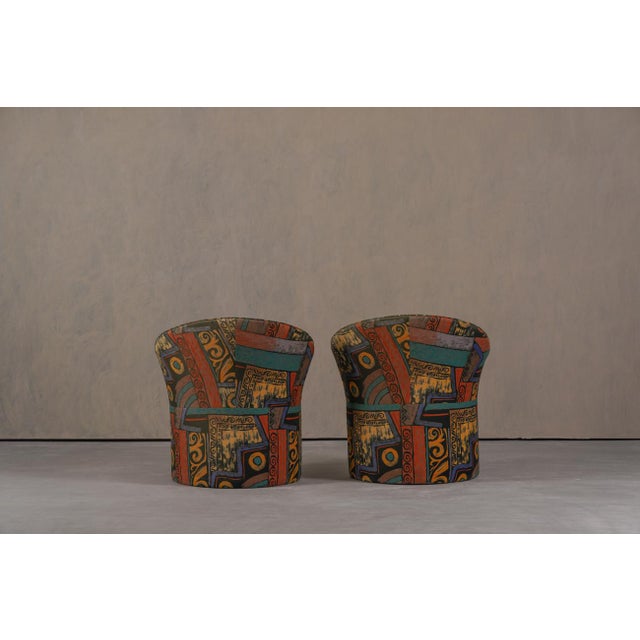1980s Postmodern Armchairs with Abstract Upholstery, Germany, 1980s, Set of 2 For Sale - Image 5 of 14