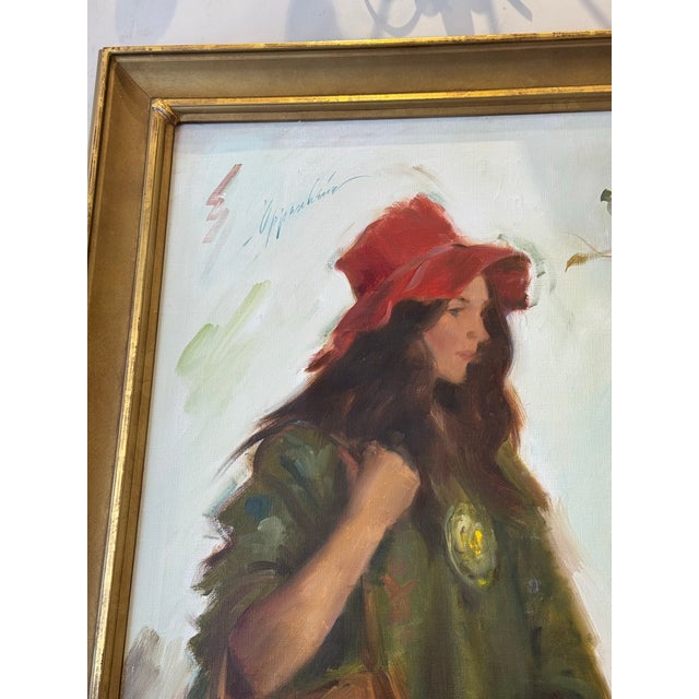 American 1930s "Women With Hat" by Samuel Edmund Oppenheim For Sale - Image 3 of 5