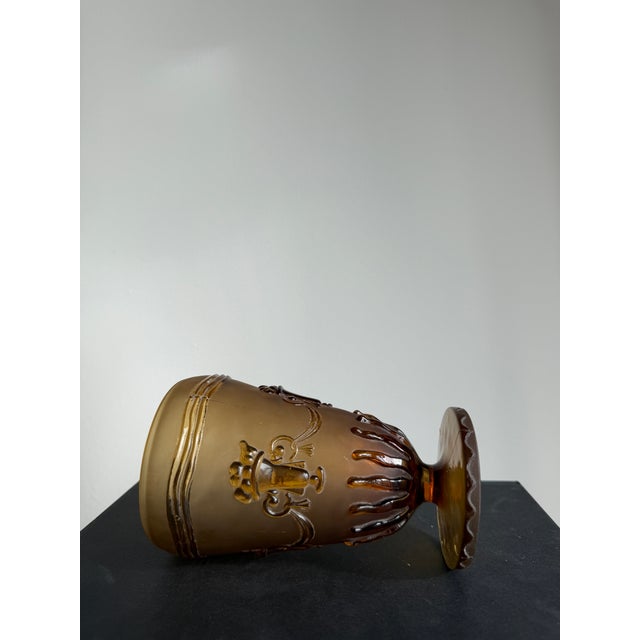 Art Deco Amber Glass Goblet Style Vase, Edvin Ollers 1930s For Sale In Chicago - Image 6 of 6