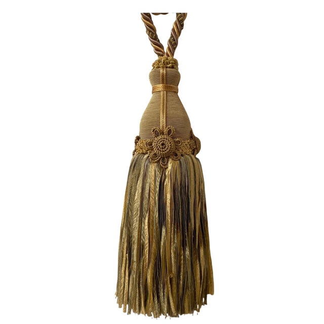 Olive & Gold Spanish Tiebacks- a Pair For Sale - Image 6 of 7