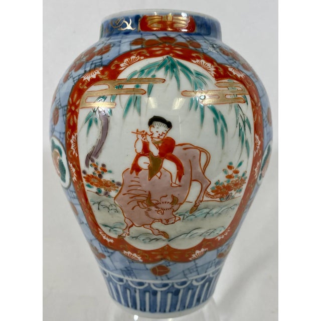 Japanese Small Antique Imari Vase From Japan - Circa 1900 For Sale - Image 3 of 13