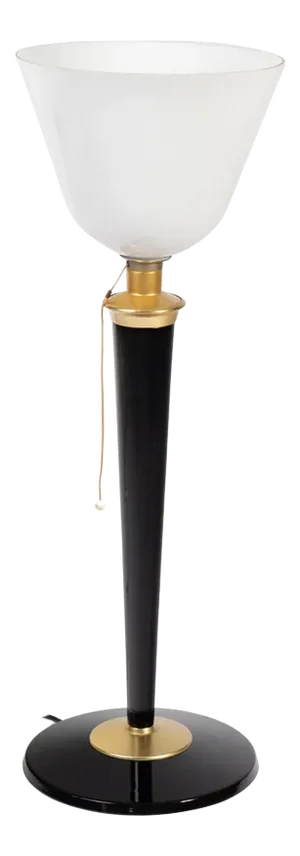 Art Deco Mazda Lamp in Beech and Brass