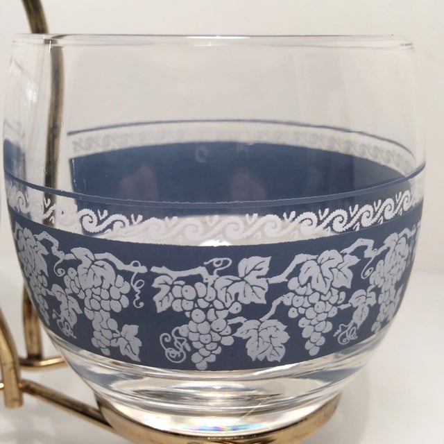 Creamer and Sugar With Grape Design in Caddie For Sale - Image 10 of 11