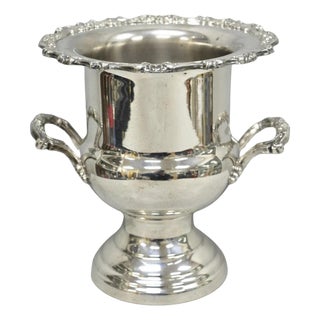 Vintage Oneida Silver Plated Trophy Cup Urn Champagne Chiller Bar Ice Bucket For Sale