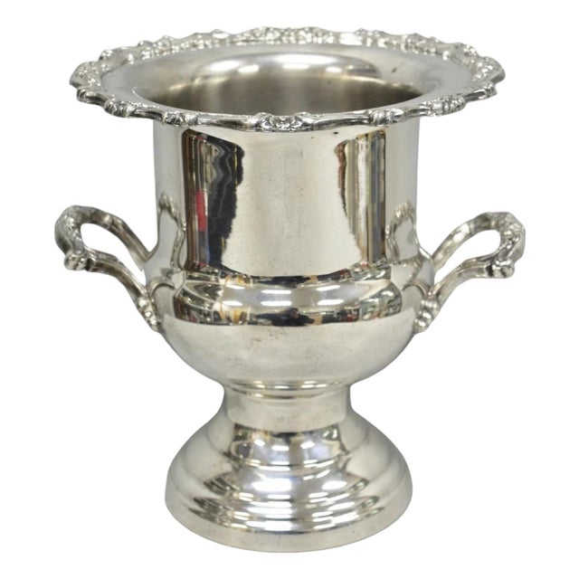 Vintage Oneida Silver Plated Trophy Cup Urn Champagne Chiller Bar Ice Bucket For Sale