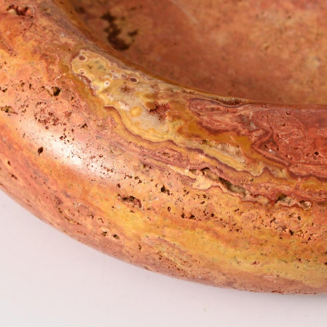 Italian Red Travertine Bowl from UP&UP, 1970s For Sale - Image 12 of 14