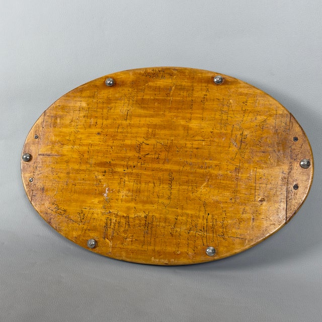 Wood Oval Tray in Inlaid Wood For Sale - Image 7 of 11