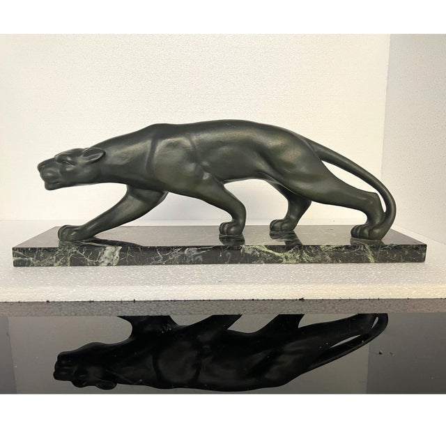 Secondo, Art Deco Panther, 1930, Bronze with Marble Base For Sale - Image 11 of 17