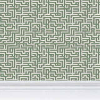 Bronte Ribbon Maze Traditional Wallpaper – Box Hedge Green Single Roll For Sale