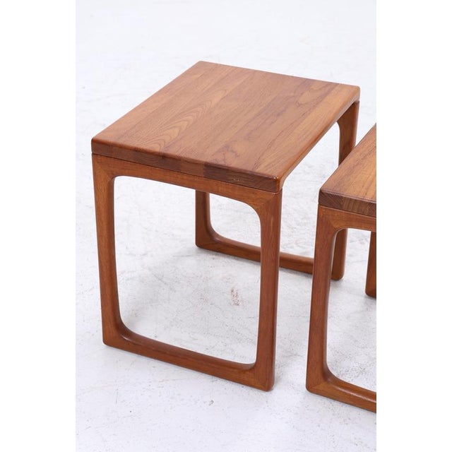 Mid-Century Danish Square Wooden Nesting Tables, 1960s, Set of 2 For Sale - Image 6 of 12