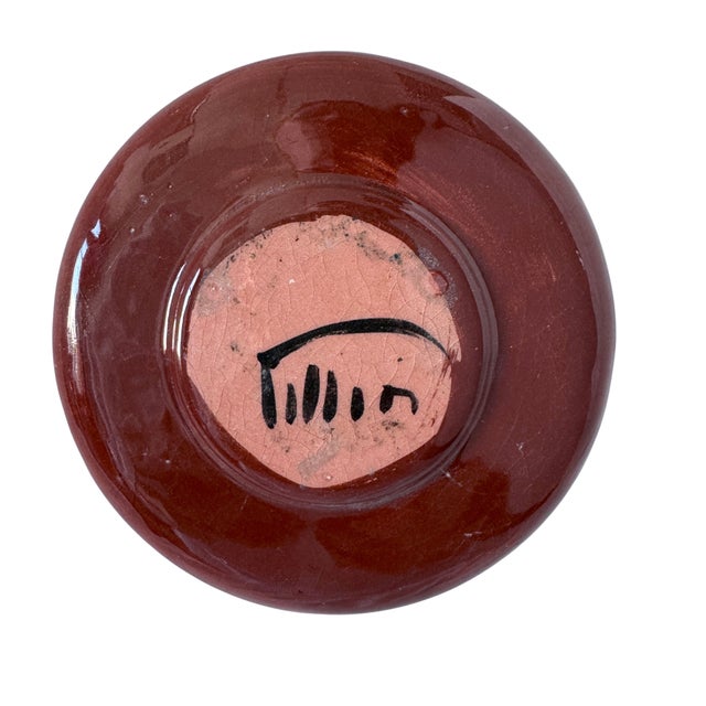 Signed Polia Pillin California Studio Pottery Vase With Whimsical Fantasy Animal Motif 6.5" For Sale In Los Angeles - Image 6 of 12