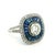 Art Deco Platinum 1 Carat Diamond Calibré Sapphire Target Ring, Size 6.75 For Sale - Image 13 of 14