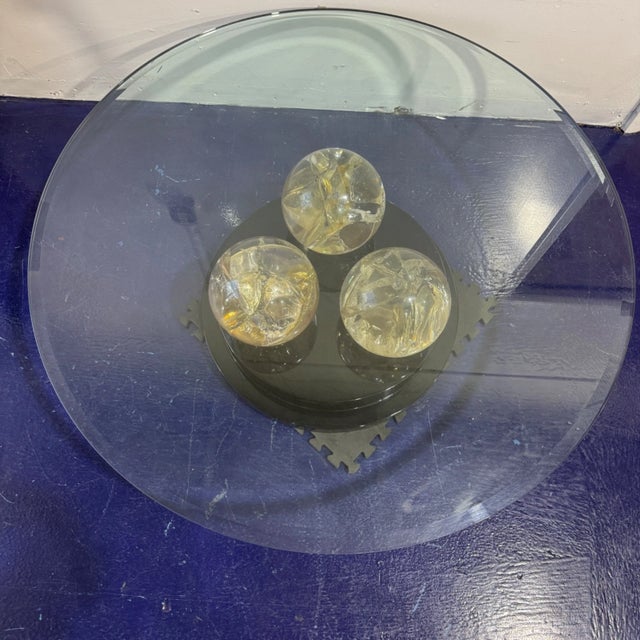 1970s Triple Spherical, Fractured Resin Coffee Table After Pierre Giraudon For Sale - Image 14 of 17