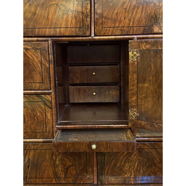 Brown George I Cabinet on Chest of Figured Walnut From the 18th Century For Sale - Image 8 of 12
