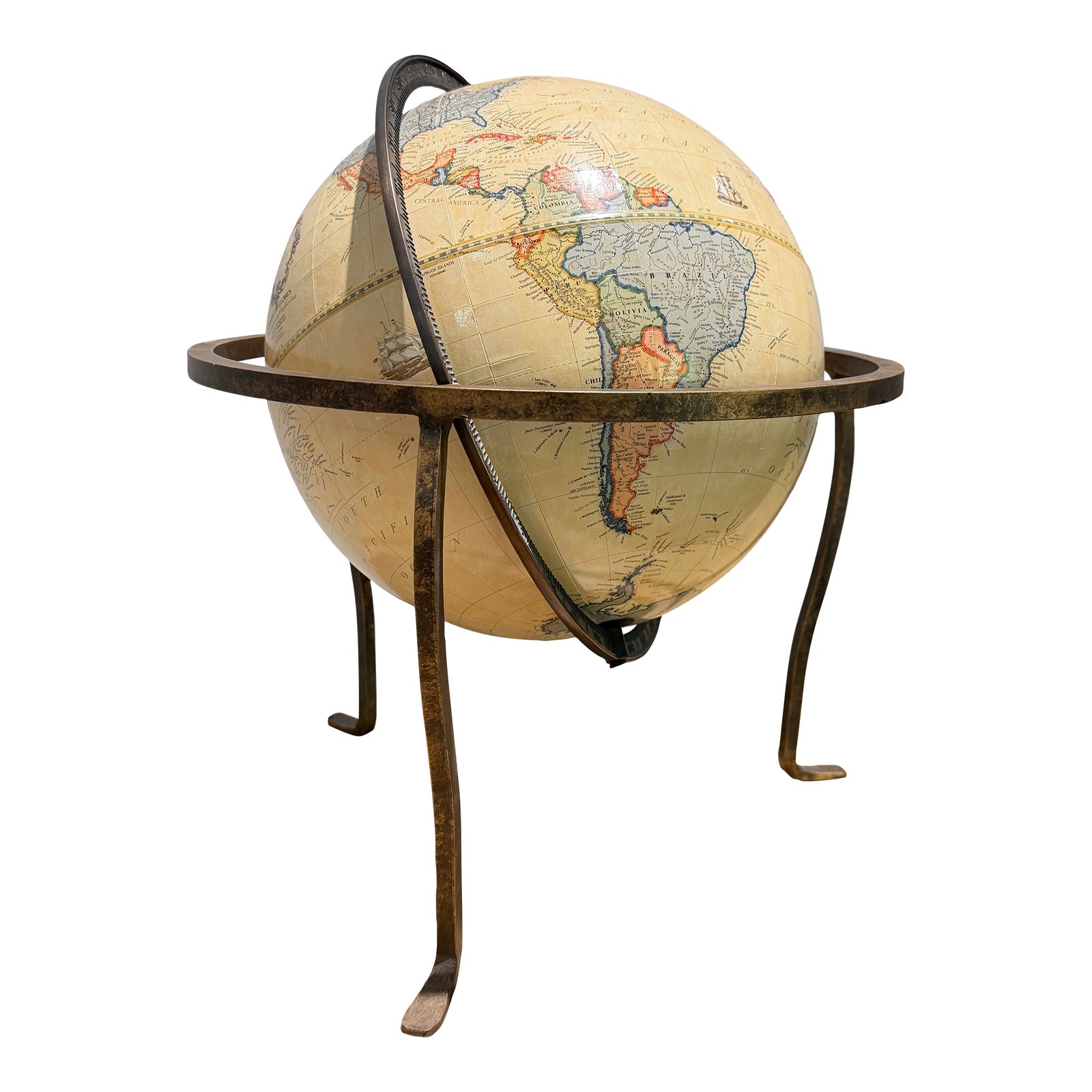 Eureka Masterpiece Collection Vintage World Globe on Iron Stand by