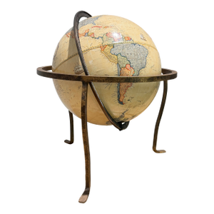 Eureka Masterpiece Collection Vintage World Globe on Iron Stand by George F. Cram Co.
