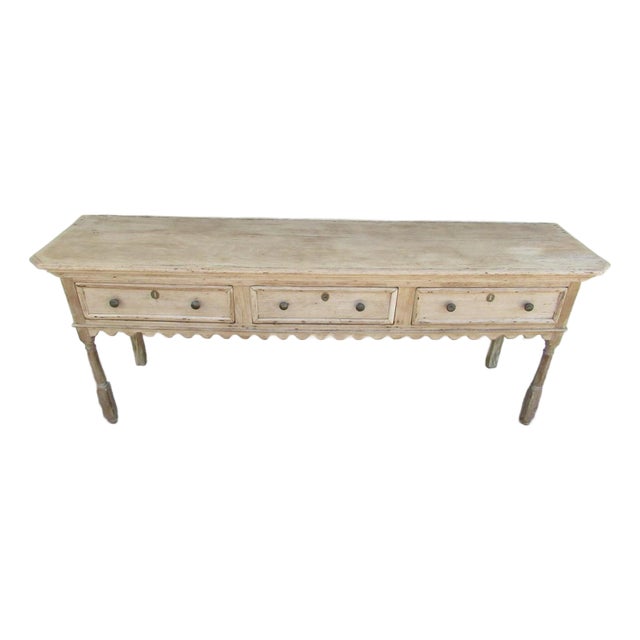 Antique English Weathered and Bleached Oak Dresser Base For Sale