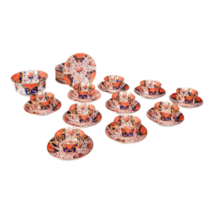 Antique 10 Person Afternoon Tea Service, English, Cup, Saucer, Bowl, Victorian - Set of 31