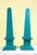 Pair of Hand-Painted Solid Wood Decorative Obelisks – Vibrant Turquoise Color For Sale - Image 12 of 15